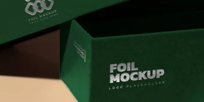 Open layer mockup of box and packaging