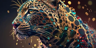 Leopard artificial intelligence stock image