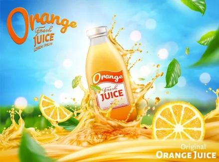 Open layer design of orange drink