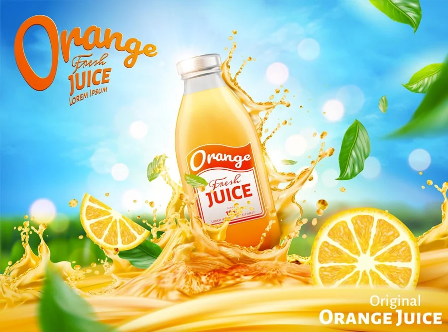 Open layer design of orange drink