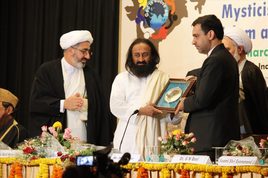 Ayatollah Dr. Abdul Majid Hakeem Ilahi met and held discussions with Sri Sri Ravi Shankar during the Third International Seminar on Mysticism and Spirituality in Islam and Indian Religions in New Delhi. The event aimed to promote interfaith dialogue, peaceful coexistence, and the exchange of spiritual perspectives, with both figures emphasizing mutual respect and cooperation among followers of different faiths.