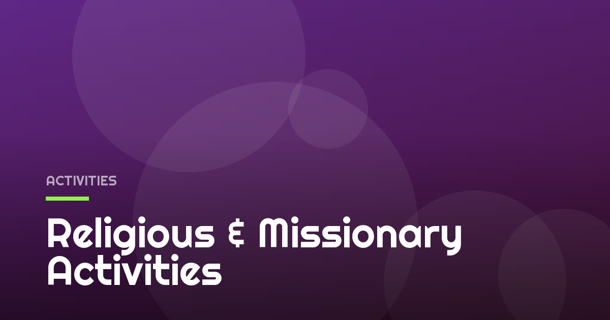 Religious & Missionary Activities