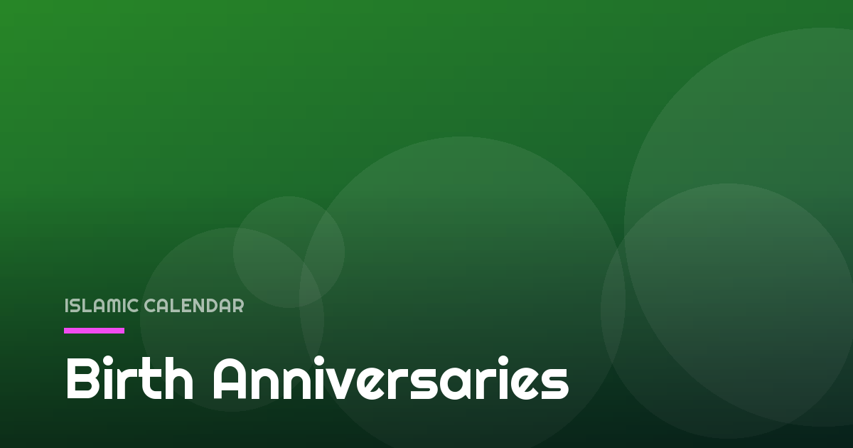 Birth Anniversaries