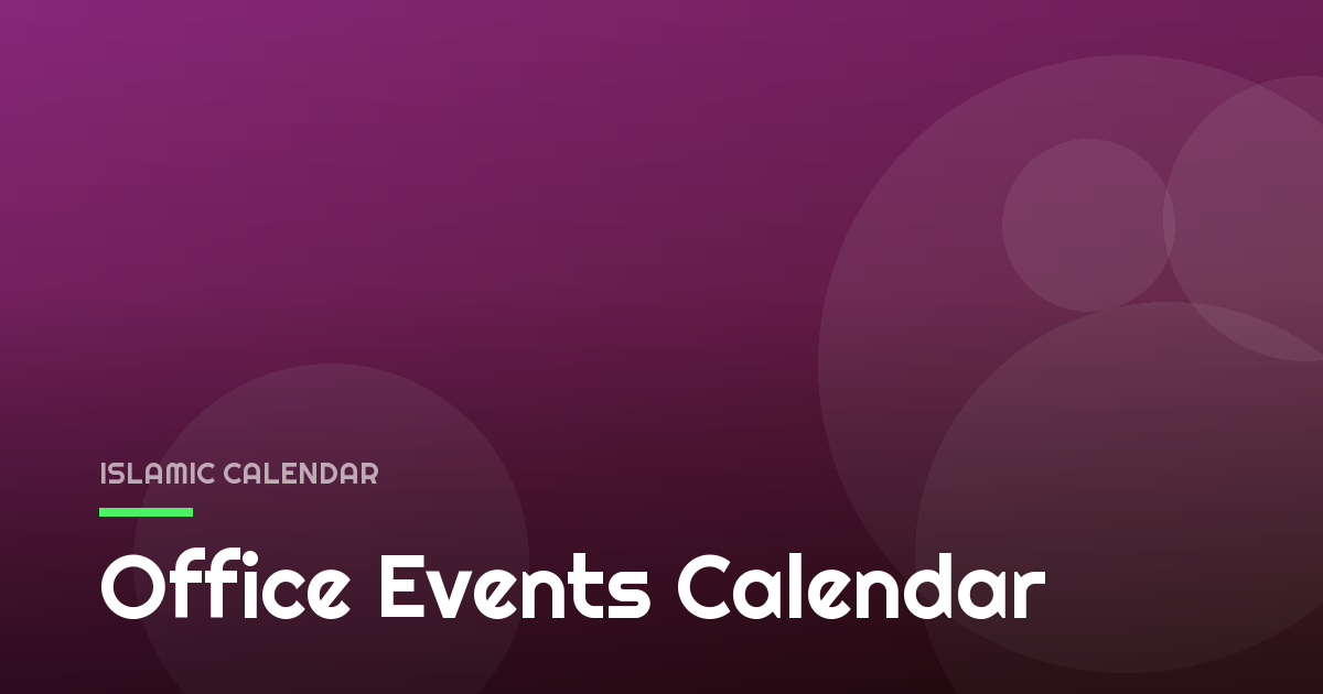 Office Events Calendar