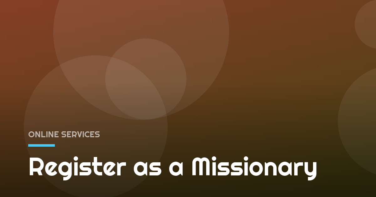 Register as a Missionary
